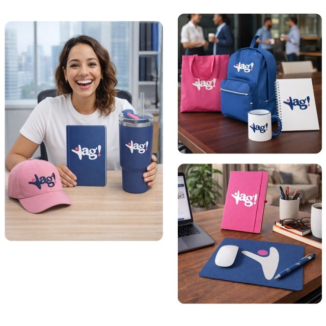 Composição de produtos e aplicações da identidade Yag!