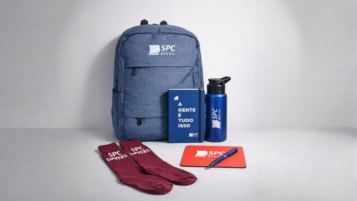 Produtos personalizados do projeto SPC Brasil